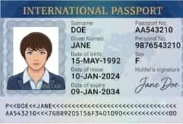 Passport biodata scan example