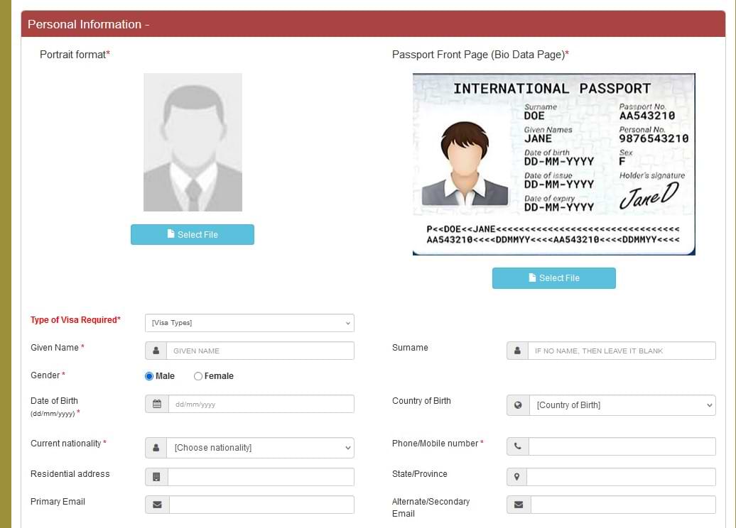 Cambodia visa procedure online application form